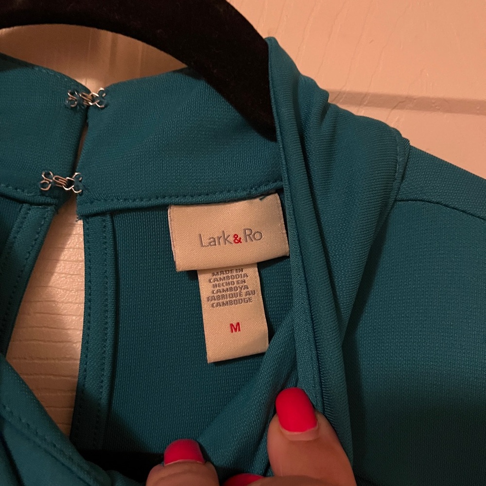 Lark & Ro Teal Midi Dress - Picture 5 of 7